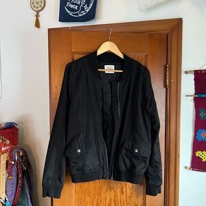 Classic Black Bomber Jacket